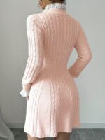 Rochie Scurta Tricotata Tensa Roz - imagine 2