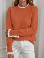 Pulover Tricotat Valeria Portocaliu - imagine 4