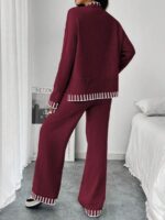 Compleu Tricotat cu Pantalon Yoko Grena - imagine 2