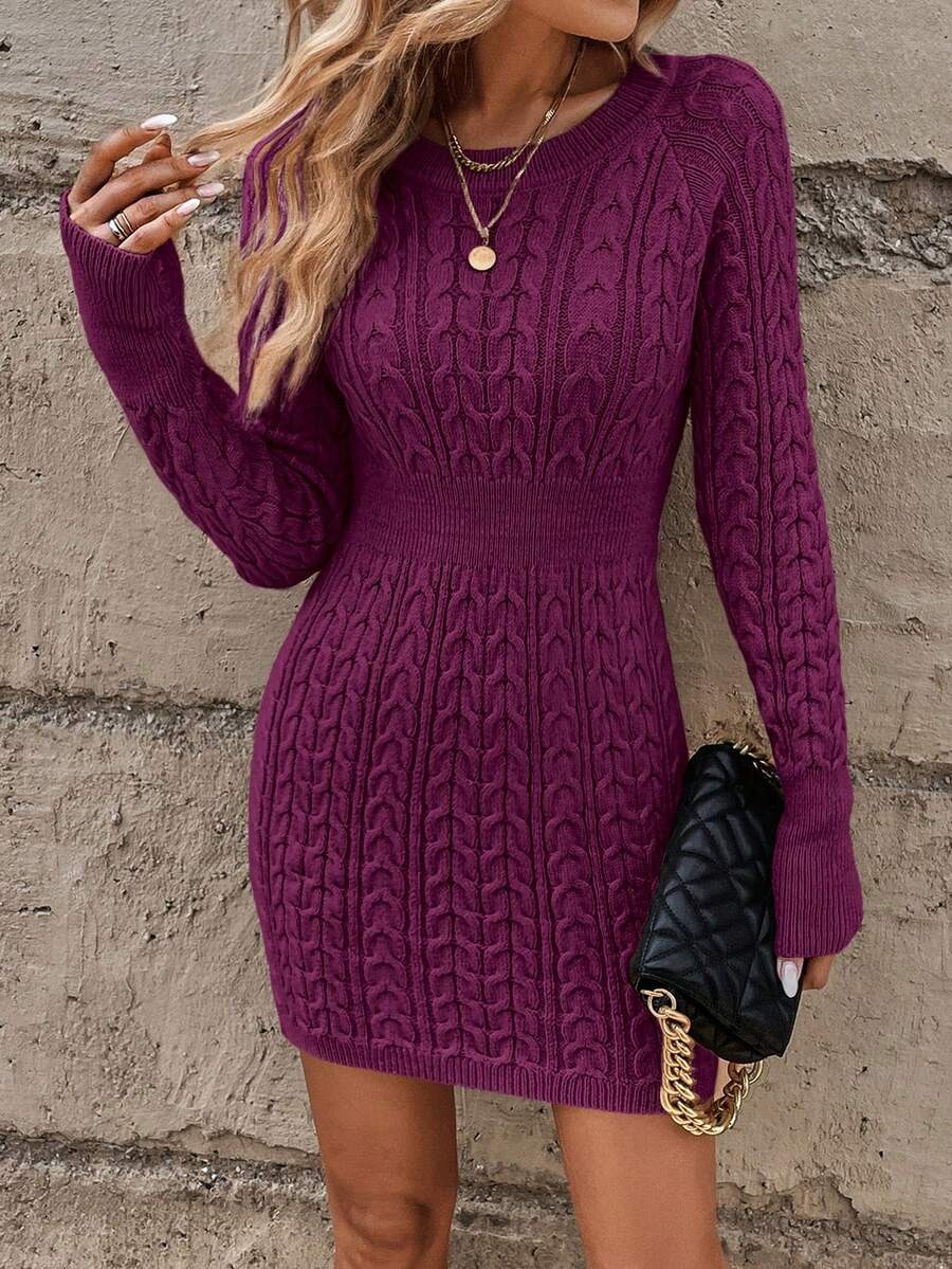 47 Rochie Tricotata Scurta Ebke Violet - imagine 1