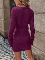 Rochie Tricotata Scurta Ebke Violet - imagine 2