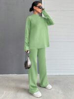 Compleu Tricotat cu Pantalon Esra Vernil - imagine 3