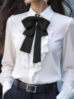 Camasa Dama Candace Alba cu Funda Neagra - imagine 3