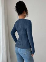 Pulover Tricotat Electra Albastru - imagine 2
