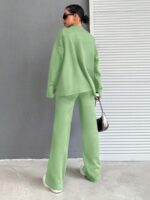 Compleu Tricotat cu Pantalon Esra Vernil - imagine 2