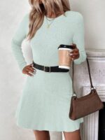 Rochie Scurta Tricotata Berry Gri - imagine 2