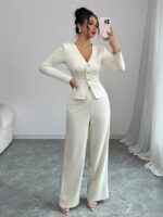 Compleu cu Pantalon Cristina Bej