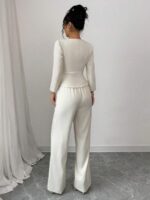 Compleu cu Pantalon Cristina Bej - imagine 2