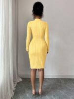 Rochie Scurta Tricotata Petra Galbena - imagine 2