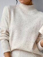 Pulover Tricotat Oriana Crem - imagine 2