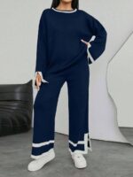 Compleu Tricotat cu Pantalon Genna Bleumarin - imagine 4