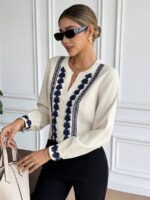 Camasa Dama Luiza Crem cu Broderie - imagine 4