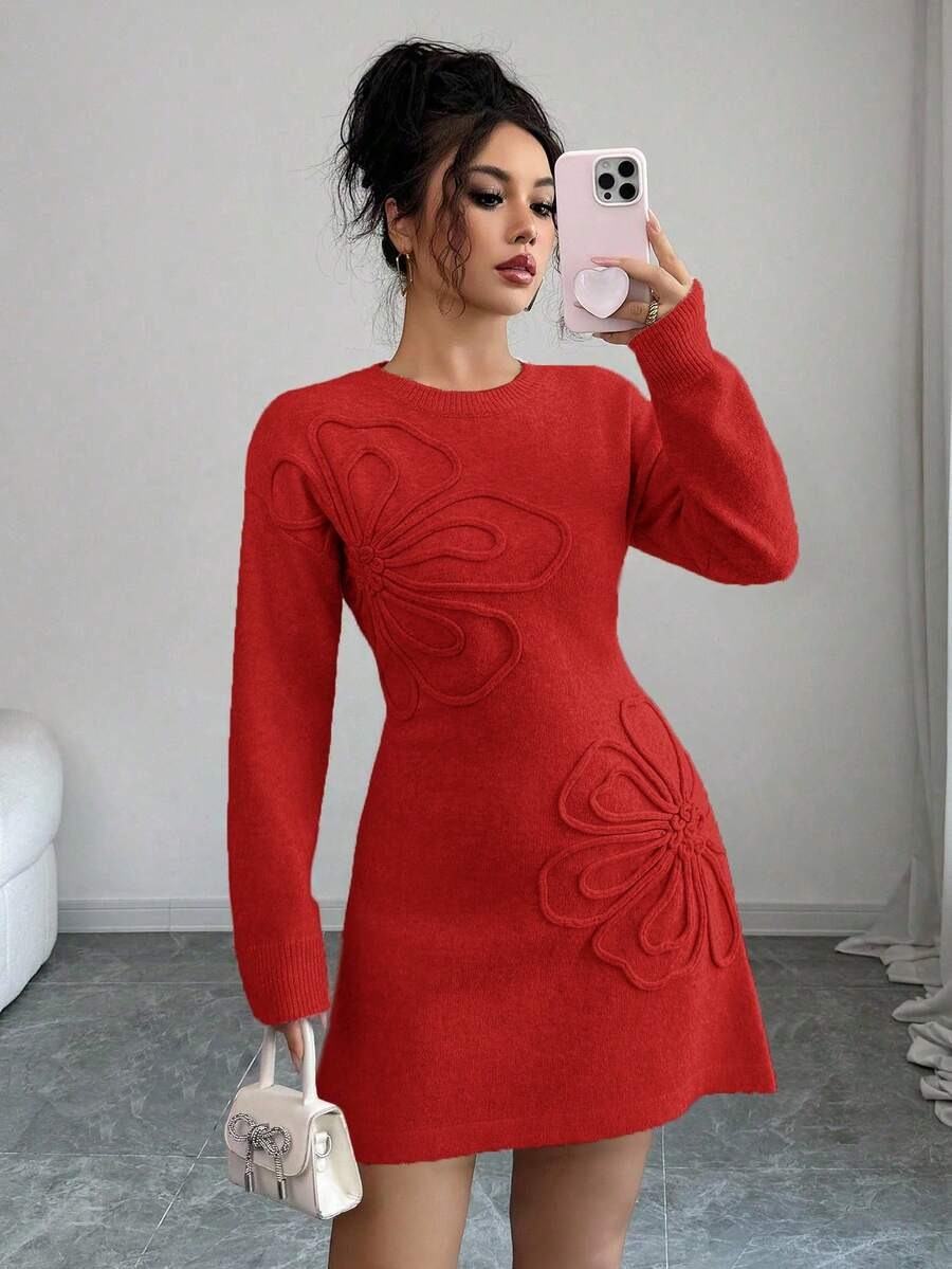 9 Rochie Scurta Tricotata Cristiana Rosie - imagine 1