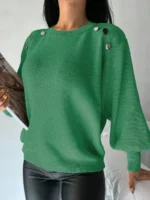 Pulover Tricotat Sonia Verde - imagine 3