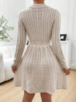 Rochie Scurta Tricotata Amaryllis Rosie - Marimi Mari - imagine 2