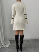 Rochie Scurta Tricotata Felicia Alba - imagine 2