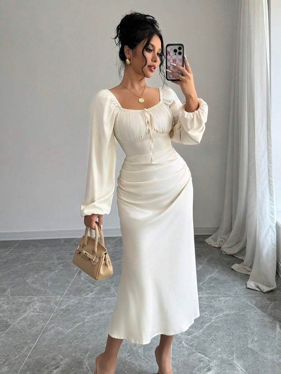 1 Rochie Midi Luana Crem - imagine 1