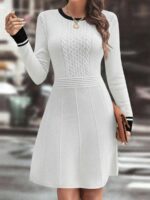 Rochie Scurta Tricotata Kalina Alba