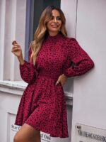 Rochie Scurta Eva Grena cu Print Negru - imagine 3