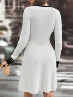 Rochie Scurta Tricotata Kalina Alba - imagine 2