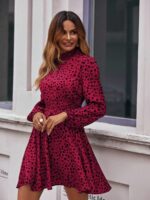 Rochie Scurta Eva Grena cu Print Negru - imagine 4