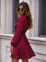 Rochie Scurta Eva Grena cu Print Negru - imagine 2