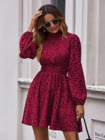 Rochie Scurta Eva Grena cu Print Negru