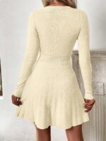 Rochie Scurta Tricotata Berry Crem - imagine 2