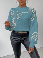 Pulover Tricotat Sarah Bleu