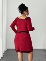 Rochie Scurta Tricotata Amarya Rosie - Marimi Mari - imagine 2