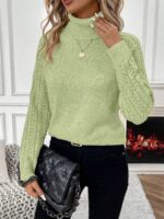 Pulover Tricotat Salma Vernil