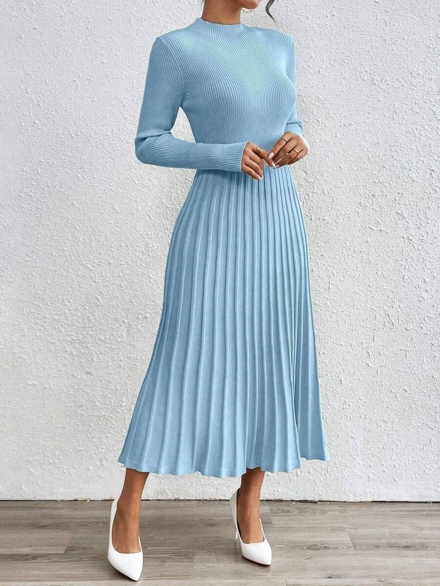 20 Rochie Midi Tricotata Jesica Bleu - imagine 1