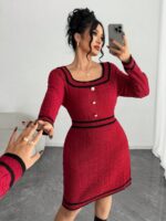 Rochie Scurta Tricotata Amarya Rosie - Marimi Mari