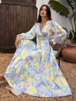 Rochie Lunga Mirela Multicolora - imagine 4