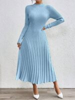 Rochie Midi Tricotata Jesica Bleu - imagine 4