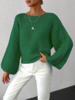 Pulover Tricotat Alisa Verde - imagine 4