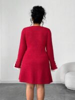 Rochie Scurta Tricotata Erika Rosie - Marimi Mari - imagine 2