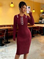 Rochie Midi Tricotata Arisha Grena - imagine 3