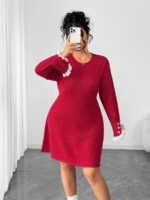Rochie Scurta Tricotata Erika Rosie - Marimi Mari - imagine 3
