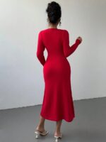 Rochie Midi Tricotata Roxana Rosie cu Perle - imagine 2
