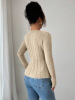 Pulover Tricotat Electra Bej - imagine 2
