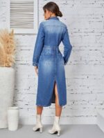 Rochie Midi Kezia din Denim - imagine 2