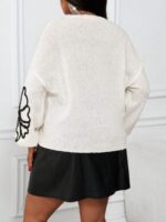 Pulover Tricotat Cristiana Alb - Marimi Mari - imagine 2