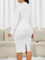 Compleu Betty Alb format din Sacou si Fusta Scurta - imagine 2