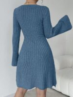 Rochie Scurta Tricotata Inko Albastra - imagine 2