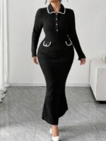 Rochie Lunga Kenna Neagra - Marimi Mari