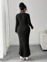 Rochie Lunga Kenna Neagra - Marimi Mari - imagine 2