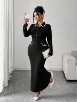 Rochie Lunga Kenna Neagra - Marimi Mari - imagine 3