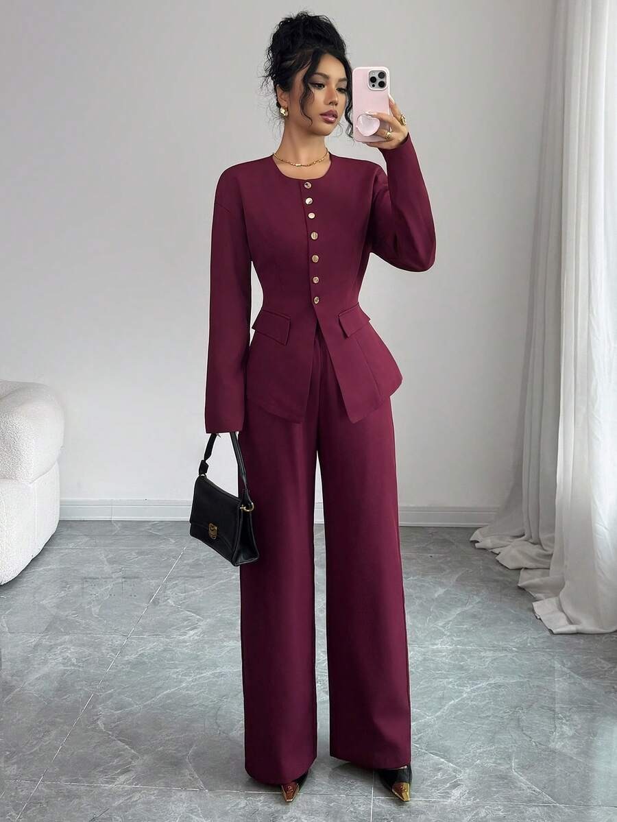 5 Compleu cu Pantalon Madalina Violet - imagine 1