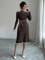 Rochie Midi Tricotata Selena Maro - imagine 3